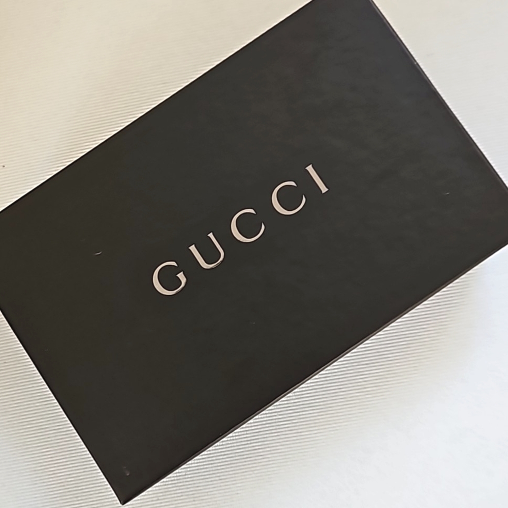 GUCCI Authentic Empty Brown With Gold Lettering Gift Box With Brown Tissue